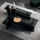 Par de mesas de centro modernas de vidrio ahumado Made in Italy - Sestola Viadurini