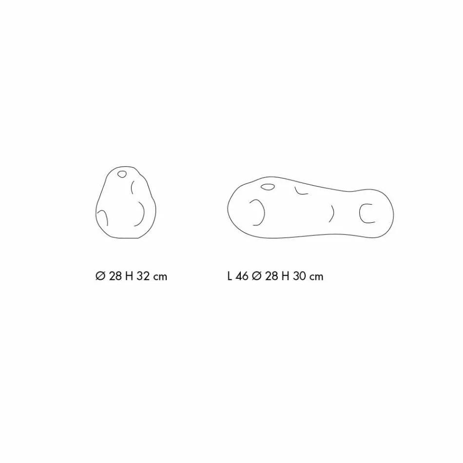 Par de jarrones decorativos de vidrio soplado transparente, Made in Italy - Pedro Viadurini