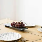 Par de bandejas en acero lacado negro o dorado de diseño moderno - Savona Viadurini