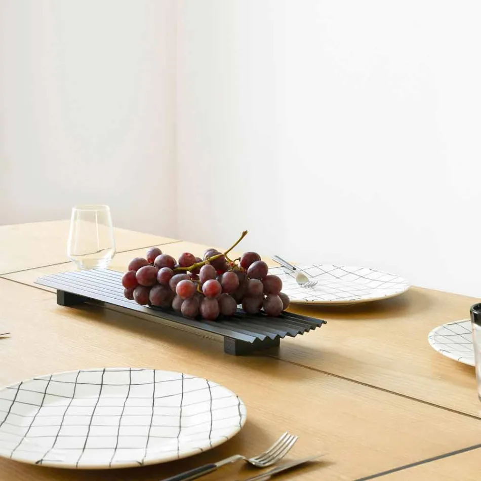 Par de bandejas en acero lacado negro o dorado de diseño moderno - Savona Viadurini