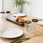 Par de bandejas en acero lacado negro o dorado de diseño moderno - Savona Viadurini