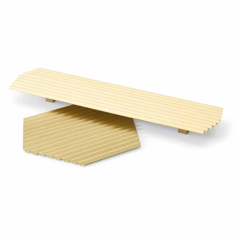 Par de bandejas en acero lacado negro o dorado de diseño moderno - Savona Viadurini