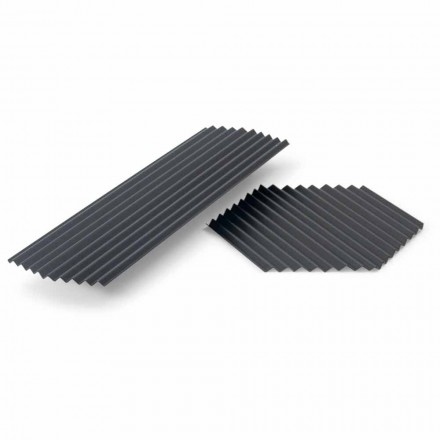 Par de bandejas en acero lacado negro o dorado de diseño moderno - Savona Viadurini