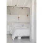 Funda nórdica doble de lino con bolsa de almacenaje con gotas de encaje - Amadeus Viadurini