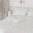 Funda nórdica doble de lino con bolsa de almacenaje con gotas de encaje - Amadeus Viadurini