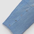 Funda nórdica doble de lino claro con botones y solapa azul claro - Ljuba Viadurini