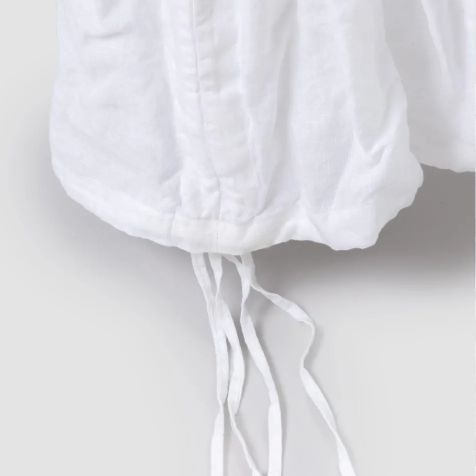 Elegante Funda de Silla con Respaldo para Salón en Lino Bordado - Panteo Viadurini