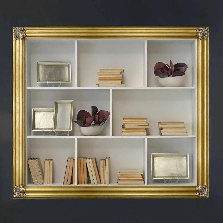 Marco de plasma de pared en madera ayus, abeto hecho en Italia Giulio Viadurini