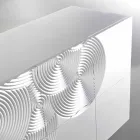 Aparador con pizarra de 10 a priori, de diseño moderno, blanco, negro o de oro Viadurini