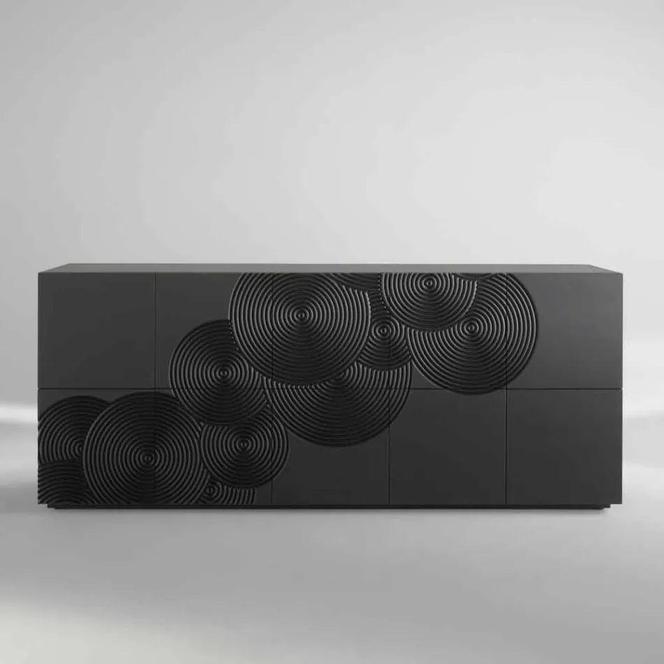 Aparador con pizarra de 10 a priori, de diseño moderno, blanco, negro o de oro Viadurini