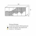 Aparador con pizarra de 10 a priori, de diseño moderno, blanco, negro o de oro Viadurini