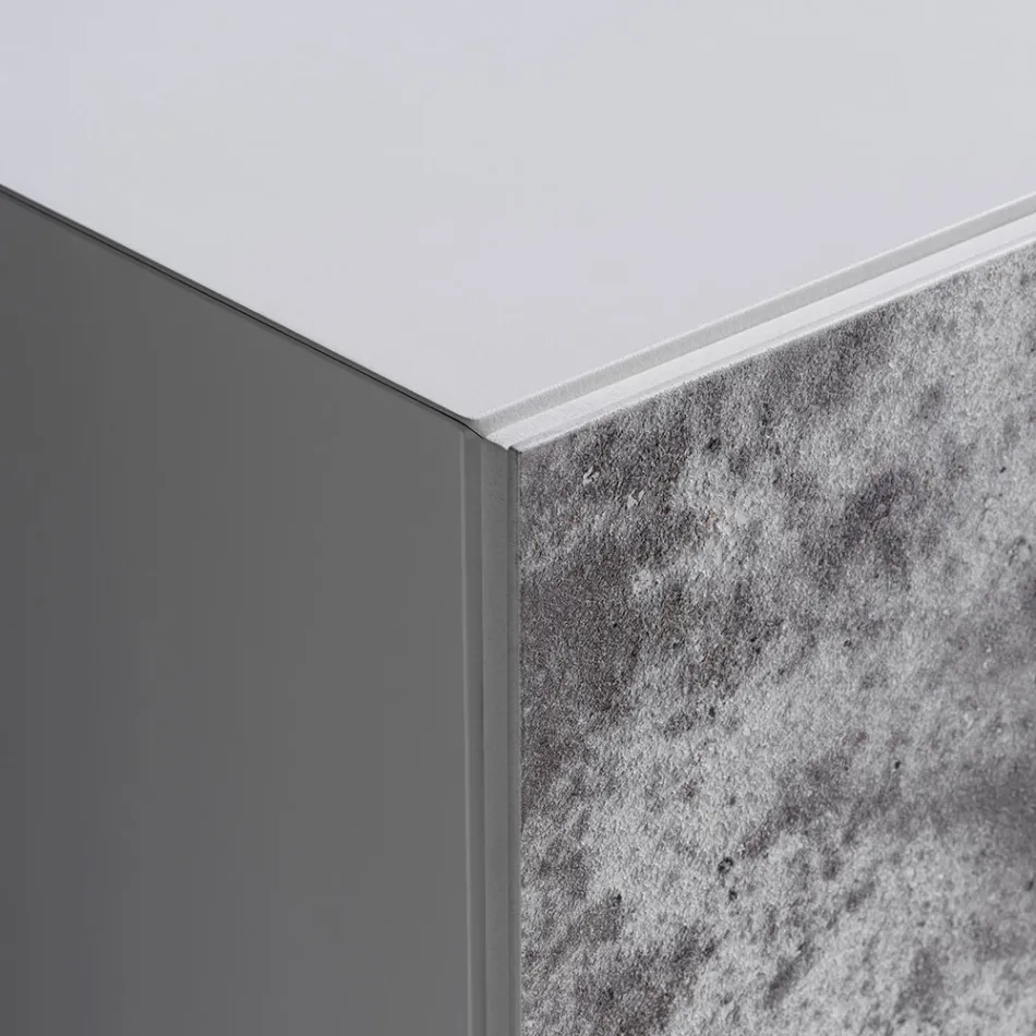 Aparador de 3 puertas con 3 estantes interiores en madera y MDF - Pesci Viadurini