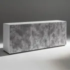 Aparador de 3 puertas con 3 estantes interiores en madera y MDF - Pesci Viadurini