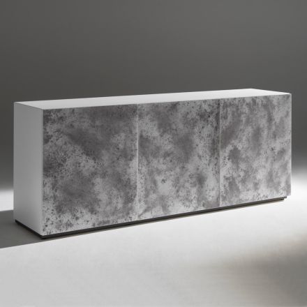 Aparador de 3 puertas con 3 estantes interiores en madera y MDF - Pesci Viadurini