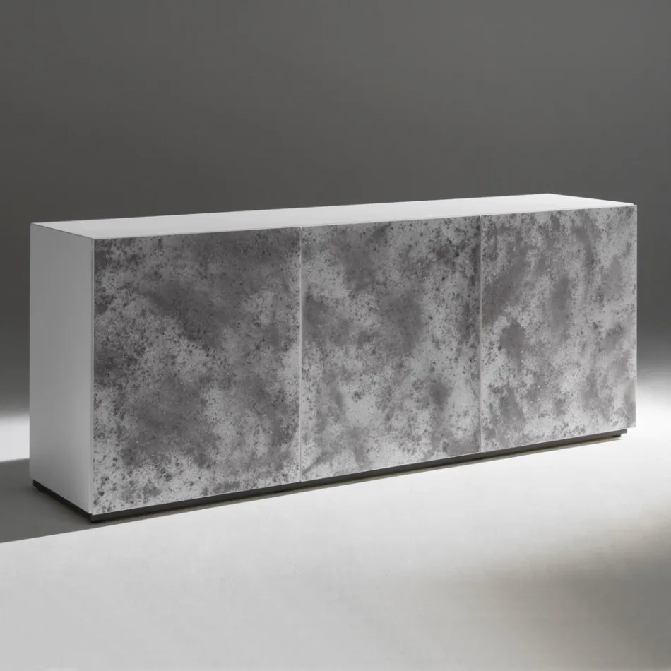 Aparador de 3 puertas con 3 estantes interiores en madera y MDF - Pesci Viadurini