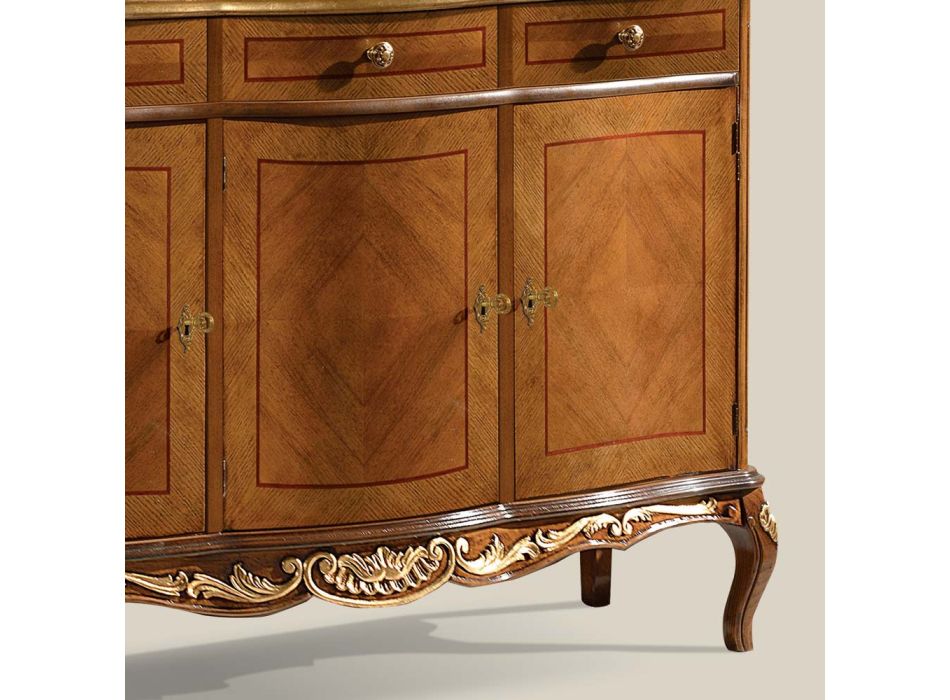 Aparador de interior clásico en madera blanca o nogal Made in Italy - Chantilly Viadurini