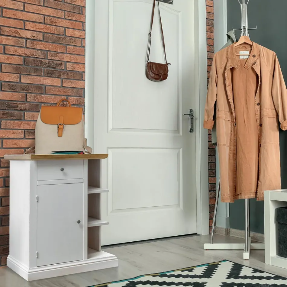 Aparador con 1 puerta, 1 cajón y 3 compartimentos abiertos Made in Italy - Hoder Viadurini