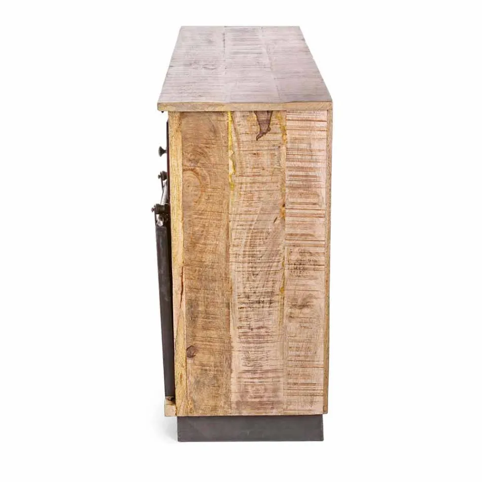 Aparador con estructura en madera de mango y acero de estilo industrial - Vidia Viadurini