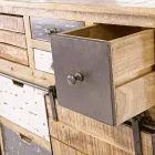 Aparador con estructura en madera de mango y acero de estilo industrial - Vidia Viadurini