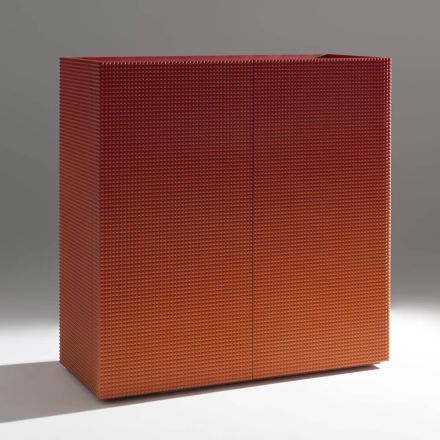 Aparador de salón con 2 puertas en acabado diamante, fabricado en Italia - Sagittario Viadurini