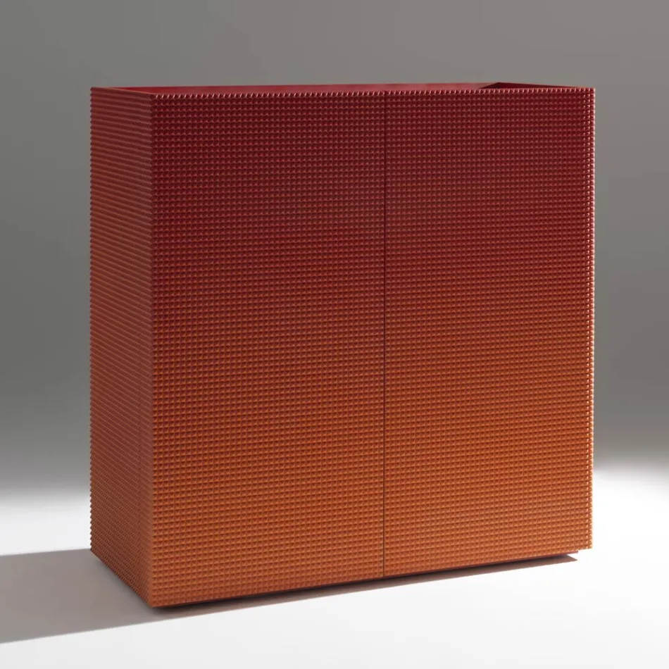 Aparador de salón con 2 puertas en acabado diamante, fabricado en Italia - Sagittario Viadurini