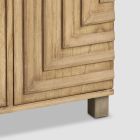 Aparador de salón en madera maciza y estratificada con base de metal - Guia Viadurini