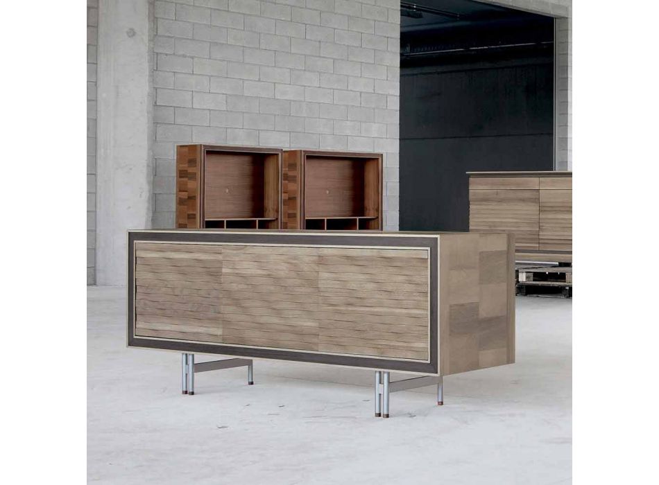 Aparador de diseño moderno en madera maciza, W192 x D 50 cm, Teresa Viadurini