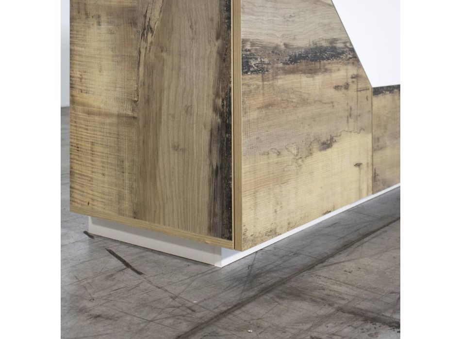 Aparador de madera con puertas batientes y cajones Made in Italy - Bernice