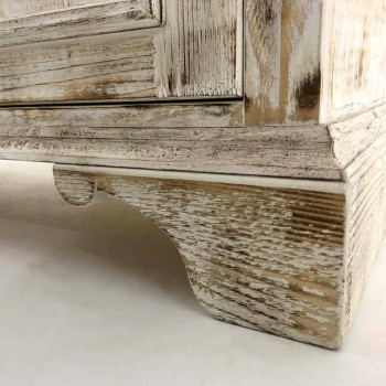 Aparador de madera maciza de abeto con estantes internos Made in Italy - Pierrot