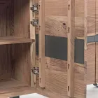 Aparador en Madera y Acero Pintado Diseño Moderno Homemotion - Silvia Viadurini