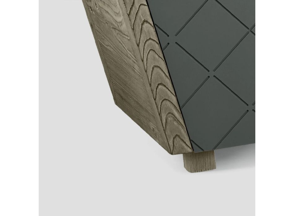 Aparador de madera maciza con detalles modernos Made in Italy - Titilla Viadurini