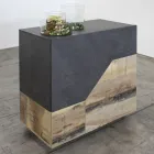 Aparador en madera de melamina 3 habitaciones y 2 estantes Made in Italy - Alyssa Viadurini