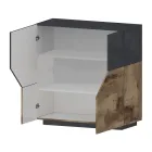 Aparador en madera de melamina 3 habitaciones y 2 estantes Made in Italy - Alyssa Viadurini