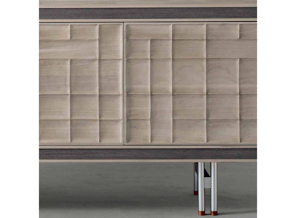 Aparador de diseño moderno con 3 puertas de madera maciza Anna Viadurini