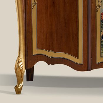 Aparador de salón de lujo en madera clásica Made in Italy - Caligola