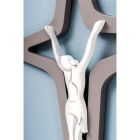 Crucifijo Christo blanco y gris grabado con láser Made in Italy - Teresa Viadurini