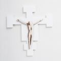 Crucifijo del Salvador Blanco Grabado con Láser Hecho en Italia - Glora