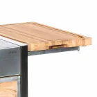 Cocina exterior en acero y madera con Teppanyaki - Buoncalliope Viadurini