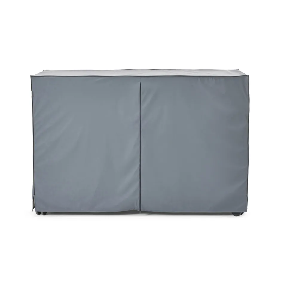 Cocina de exterior 141x70x93 cm de teca maciza y aluminio - Stilosa Viadurini