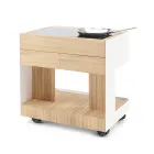 Cocina de exterior 96x70x93 cm de teca maciza y aluminio - Refinada Viadurini