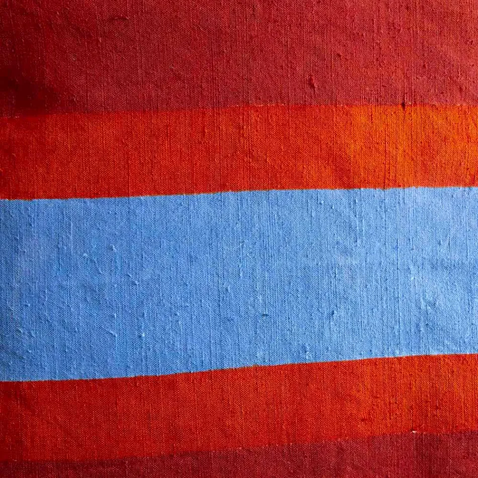 Cojín de cáñamo pintado a mano Pieza única Arte italiano - Marcas Viadurini