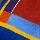 Cojín de arte italiano en cáñamo pintado y cosido a mano Pieza única - Marcas Viadurini