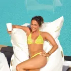 Nube blanca almohada relajante de imitación de cuero al aire libre de la trona náutica Viadurini