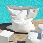 Nube blanca almohada relajante de imitación de cuero al aire libre de la trona náutica Viadurini