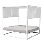 Tumbona de exterior con estructura reclinable de aluminio blanco - Jurica Viadurini