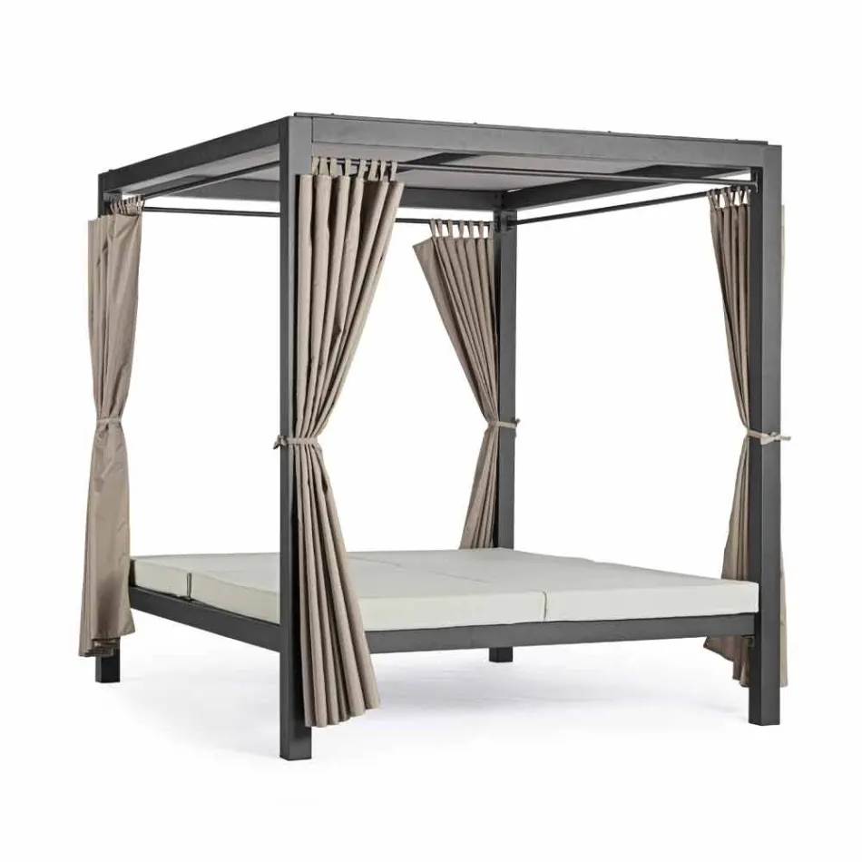 Diván para exterior en Textilene y Aluminio con Respaldo Reclinable - Anastasia Viadurini