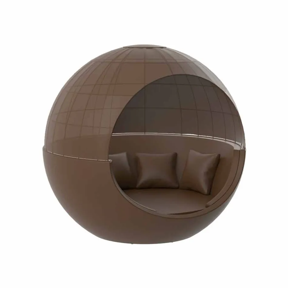 Tumbona de jardín de diseño redondo de lujo con sombrilla - Ulm Moon by Vondom Viadurini