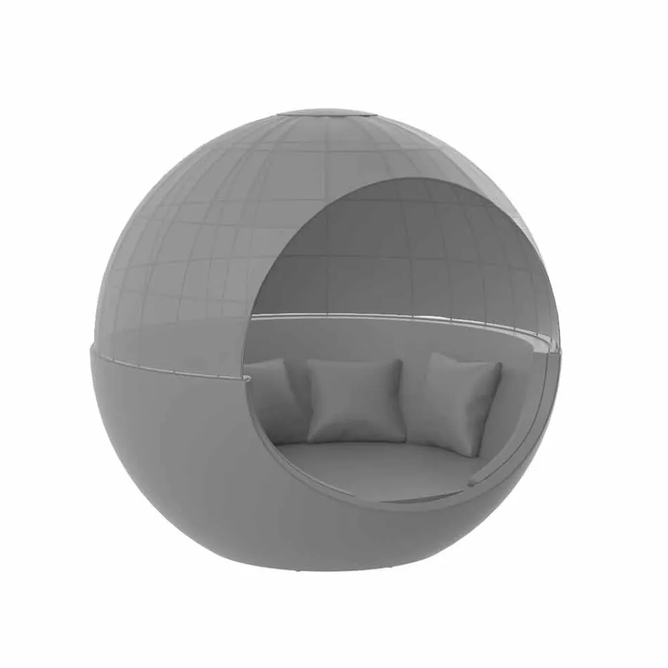 Tumbona de jardín de diseño redondo de lujo con sombrilla - Ulm Moon by Vondom Viadurini