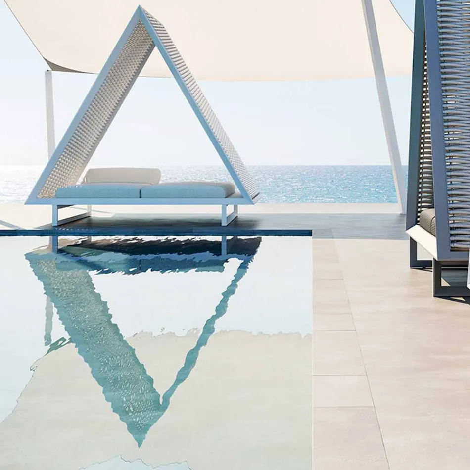 Tumbona de jardín de lujo de aluminio y tela - Frame Vineyard by Vondom Viadurini