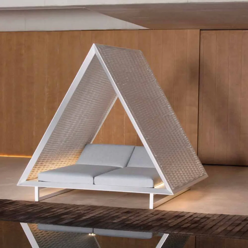 Tumbona de jardín de lujo de aluminio y tela - Frame Vineyard by Vondom Viadurini